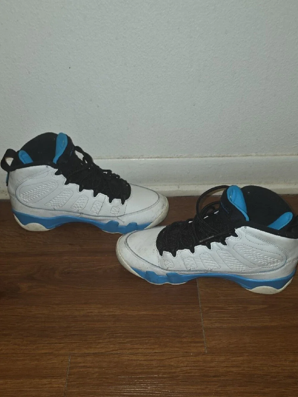 Nike Kids White and Blue High-Top Sneakers